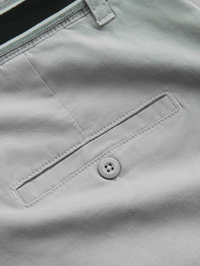 Men's chino pants with decorative waistband - gray V6 OM-PACP-0118