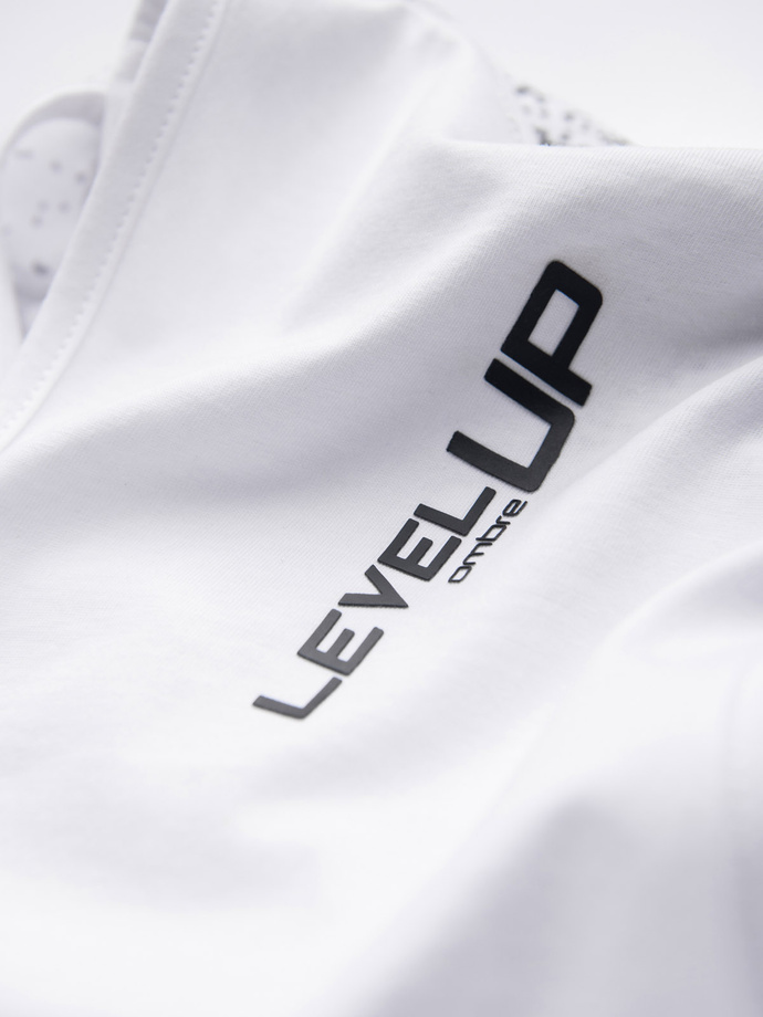 Men's cotton t-shirt with gradient print - white V1 OM-TSPT-22SS-001