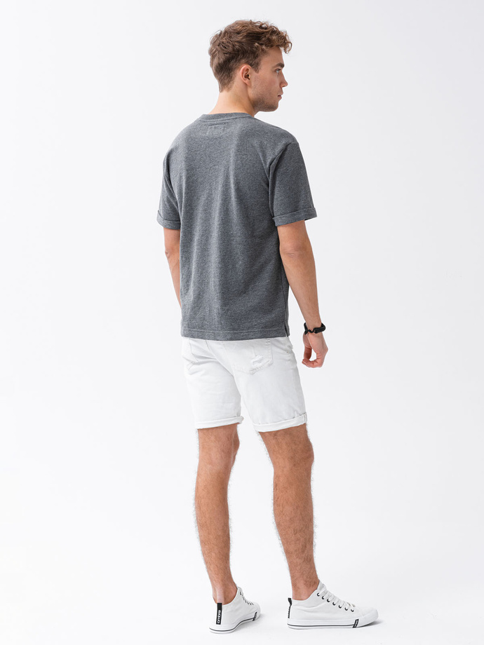 T-shirt męski z nadrukiem - czarny S1371