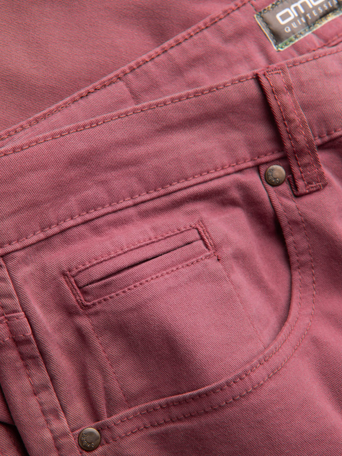 Men's pants chinos - dark red P1059
