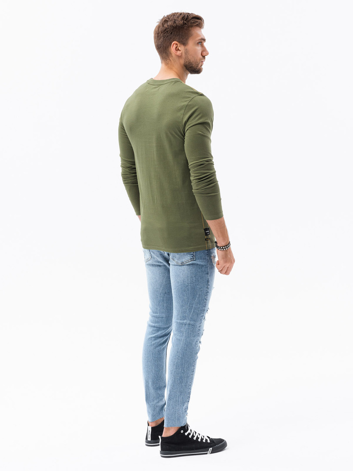 Men's printed longsleeve - olive L130