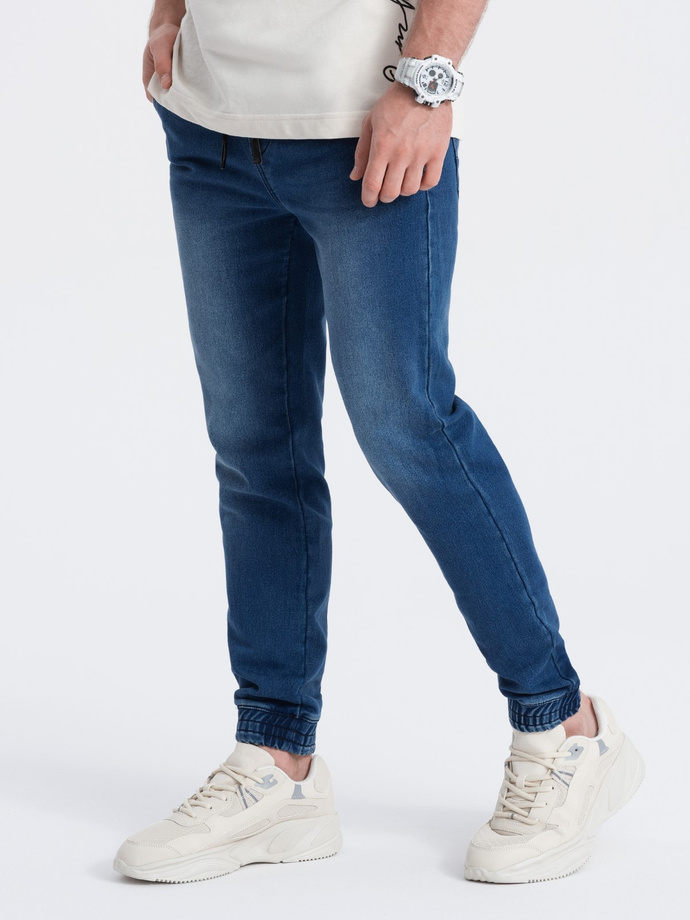 Men's JOGGER SLIM FIT denim pants - dark blue V3 OM-PADJ-0134