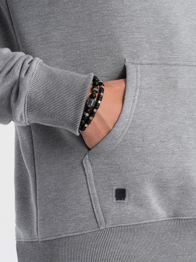 Men's hooded sweatshirt - grey melange V B979