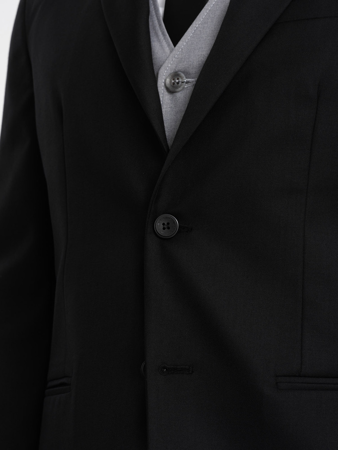 Men's classic jacket with pillowcase pocket - black V4 OM-BLZB-0115