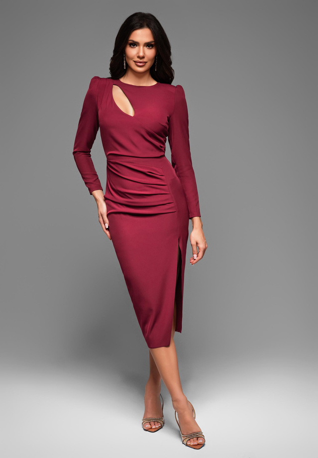 Evening dress LA-OM-DLR027 - burgundy