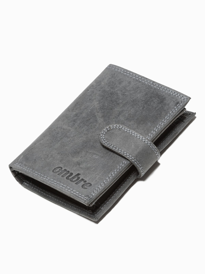 Men's leather wallet - black A091