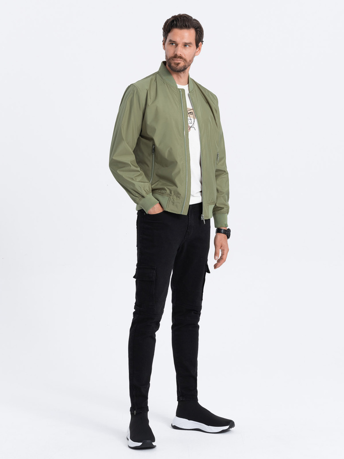 Men's classic bomber jacket - green V2 C439