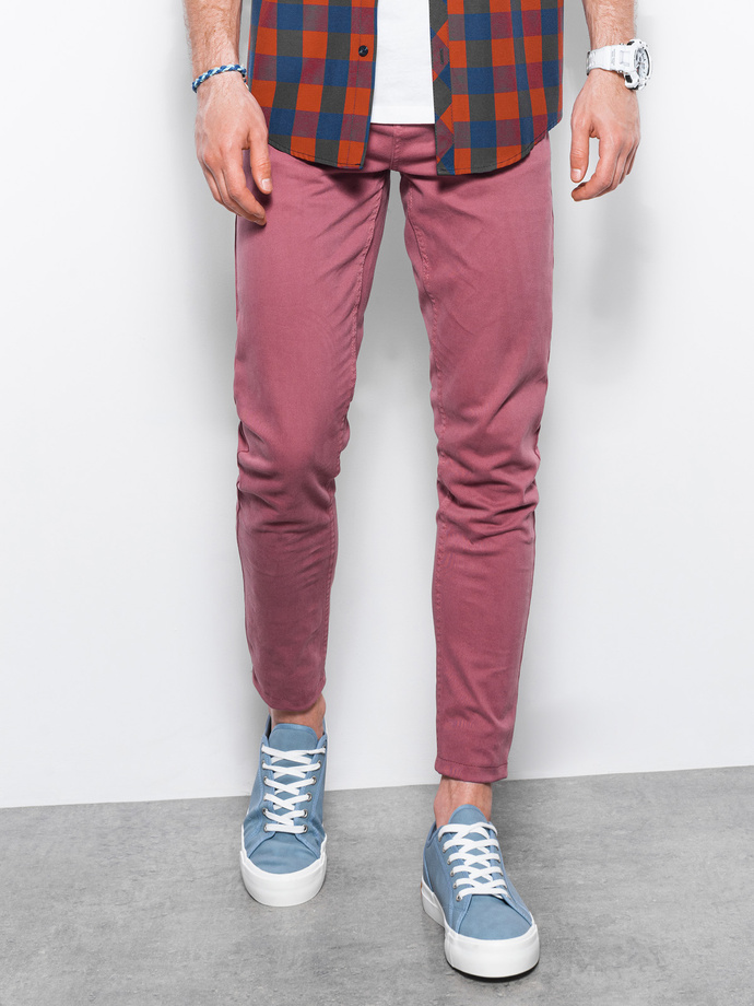Men's pants chinos - dark red P1059