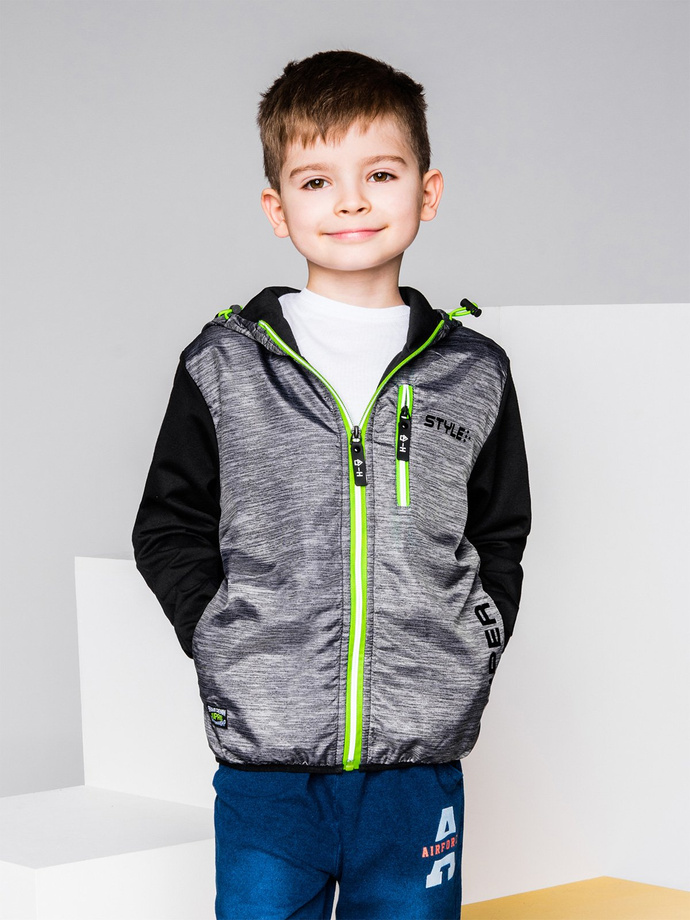 Boy's hoodie with zipper - dark grey KB008