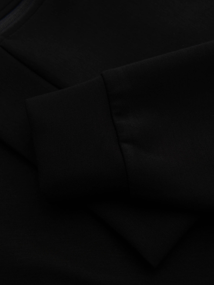 Rozpinana bluza męska ze stójką i kapturem – czarna V1 OM-SSZP-0216