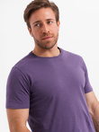 Men's classic cotton BASIC T-shirt - purple V13 OM-TSBS-0146