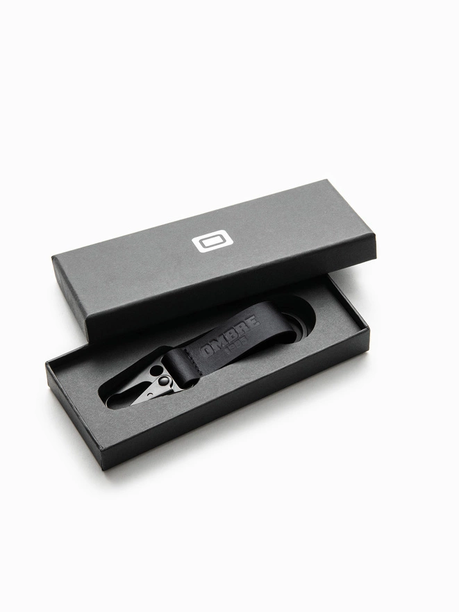 Men's key ring with snap hook - black V1 OU-ACKC-0100