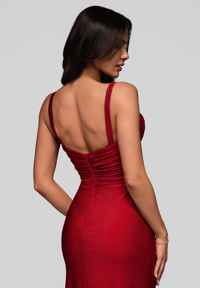 Sukienka wieczorowa LA-OM-DLR153 - dark red