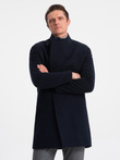 Men's coat with asymmetrical fastening - navy blue V3 OM-COWC-0102