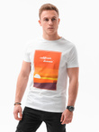 Men's printed t-shirt V-1A- white S1434