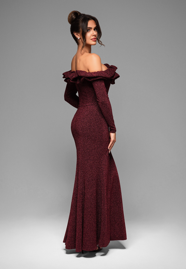 Evening dress LA-OM-DLR002 - drak red