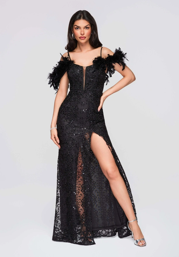 Evening dress LA-OM-DLR285 - black
