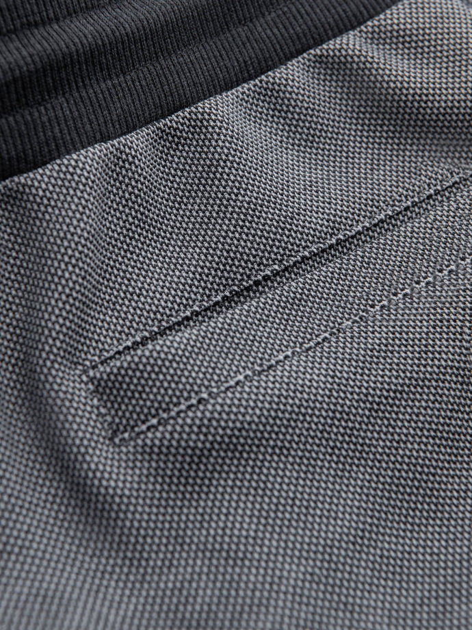 Spodnie męskie dresowe ze strukturalnej dzianiny - grafitowe V5 OM-PASK-0211