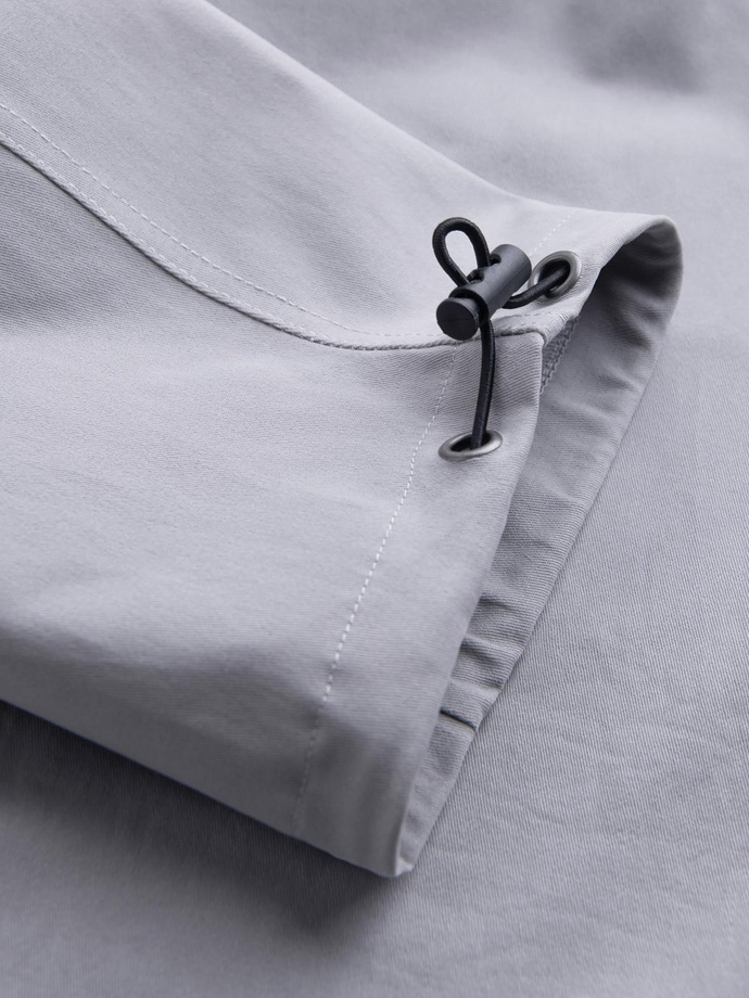 Męskie spodnie STRAIGHT LEG cargo z trójkątnym pinem na kieszeni – szare V3 OM-PACG-0196