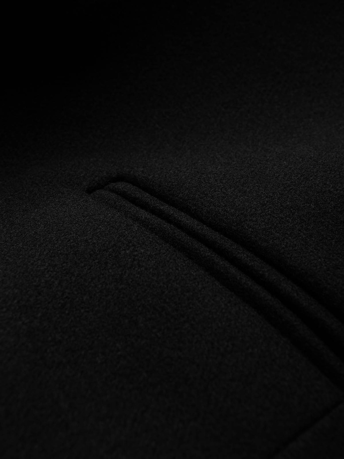 Marynarka męska casual z ozdobnymi guzikami na mankietach - czarna V3 OM-BLZB-0118