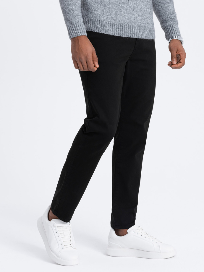 Men's tailored chino pants - black V1 OM-PACP-0151
