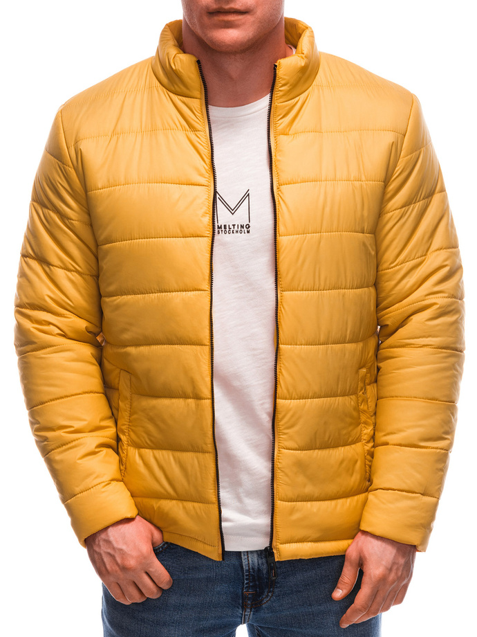 Men's mid-season quilted jacket C526 - mustard