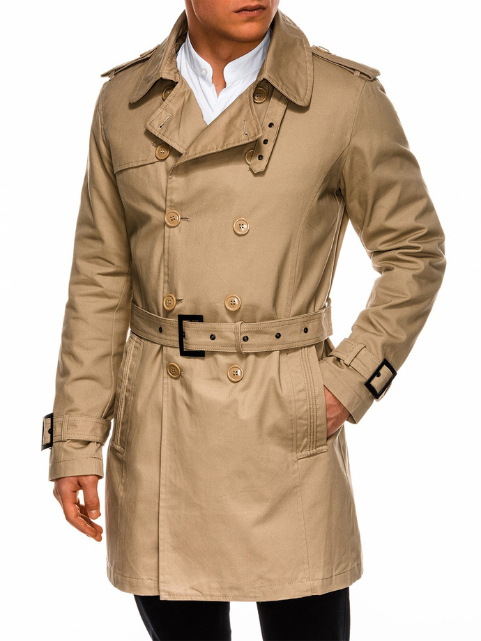 Men's mid-season coat - beige C346