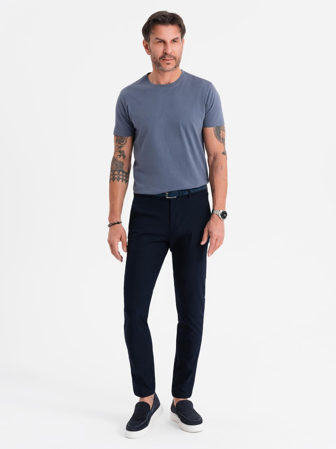 T-shirt męski klasyczny bawełniany BASIC - niebieski denim V7 OM-TSBS-0236