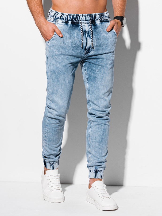 Men's jeans joggers P868 - light blue