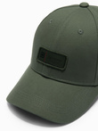 Men's baseball cap with visor and patch - khaki V3 OM-ACCS-0103 