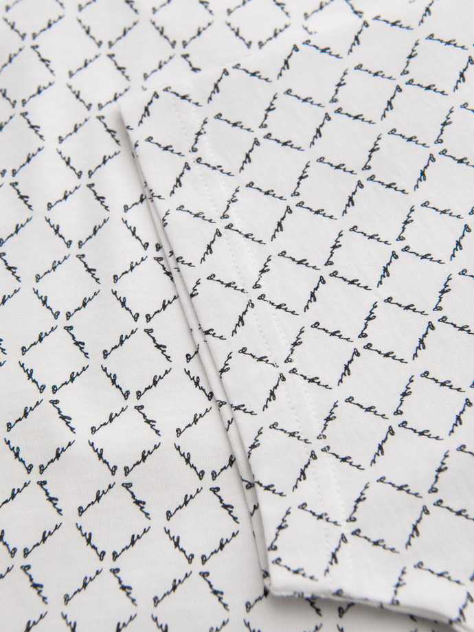 Men's full print knit shirt - white V3 OM-TSFP-0250