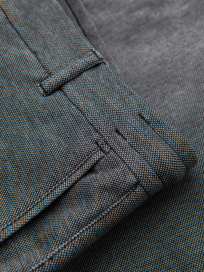 Krótkie spodenki męskie SLIM FIT ze strukturalnej melanżowej dzianiny – czarne V2 OM-SRCS-0166