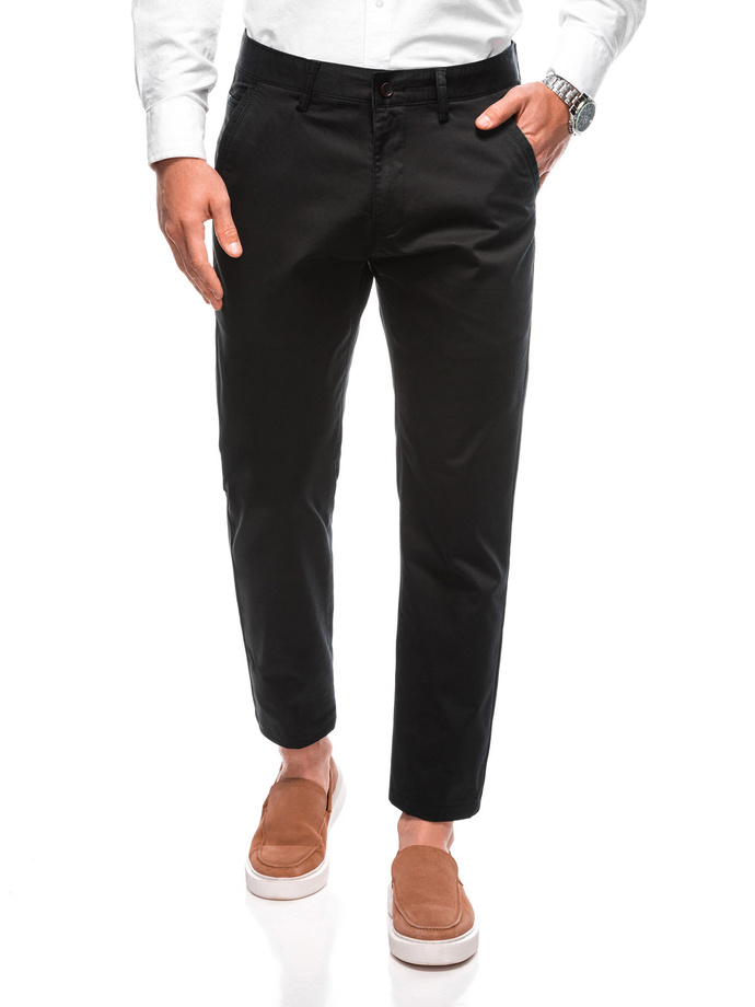 Spodnie męskie chino P1475 - czarne
