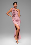 Evening dress LA-OM-DLR063 Regular Fit pink