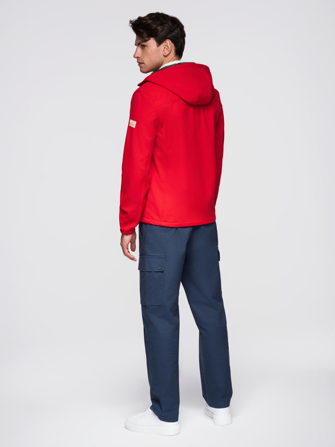 Men's jacket with fleece center SOFTSHELL-red V6 OM-JANP-0137