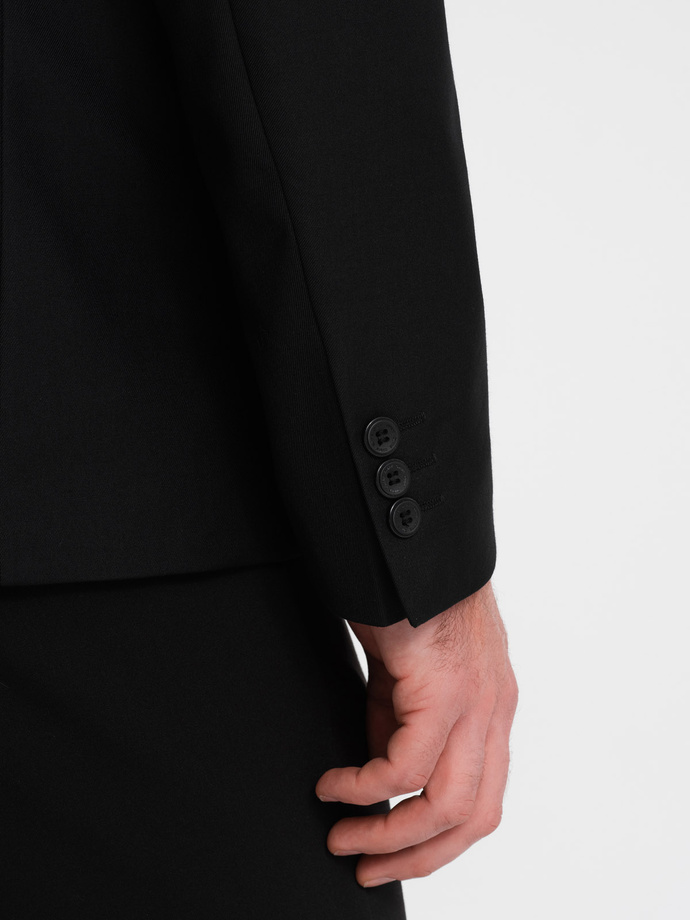 Men's classic jacket with pillowcase pocket - black V4 OM-BLZB-0115