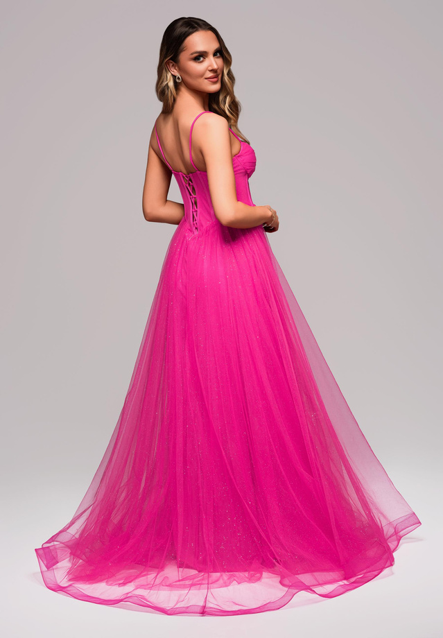 Evening dress LA-OM-DLR120 - fuchsia