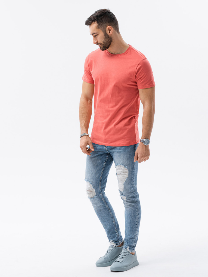 Men's plain t-shirt - coral S1370