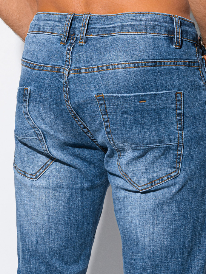 Spodnie męskie jeansowe P1141 - niebieskie