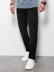 Men's denim pants with REGULAR FIT rubbing - black V2 OM-PADP-0102