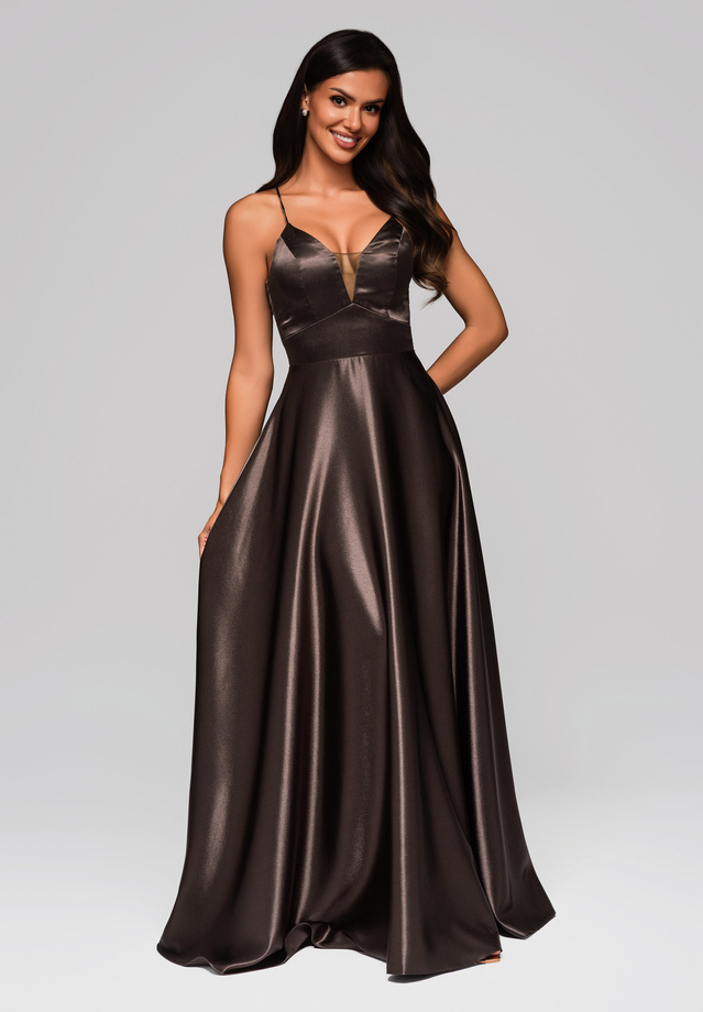 Evening dress LA-OM-DLR226 brown
