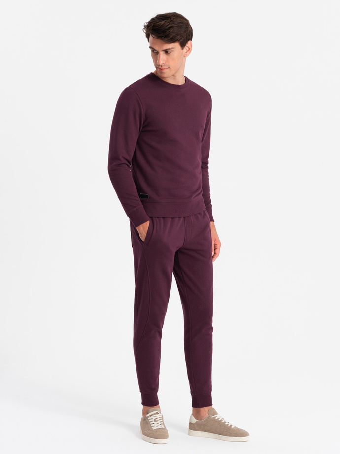 BASIC men's cotton sweatshirt set BASIC sweatshirt + joggers - maroon V3 Z84