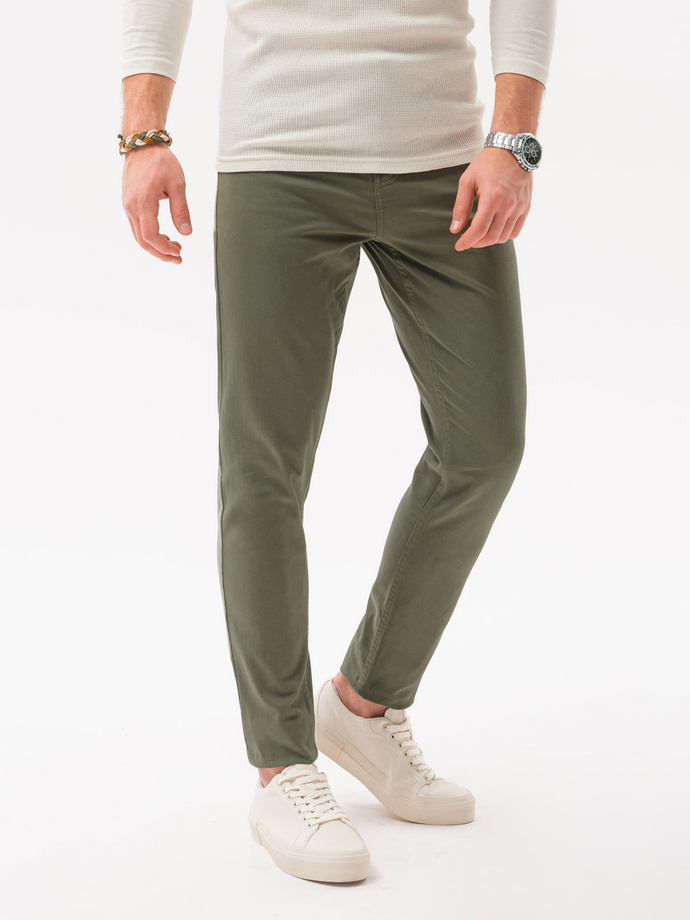 Men's pants chinos - olive P1059