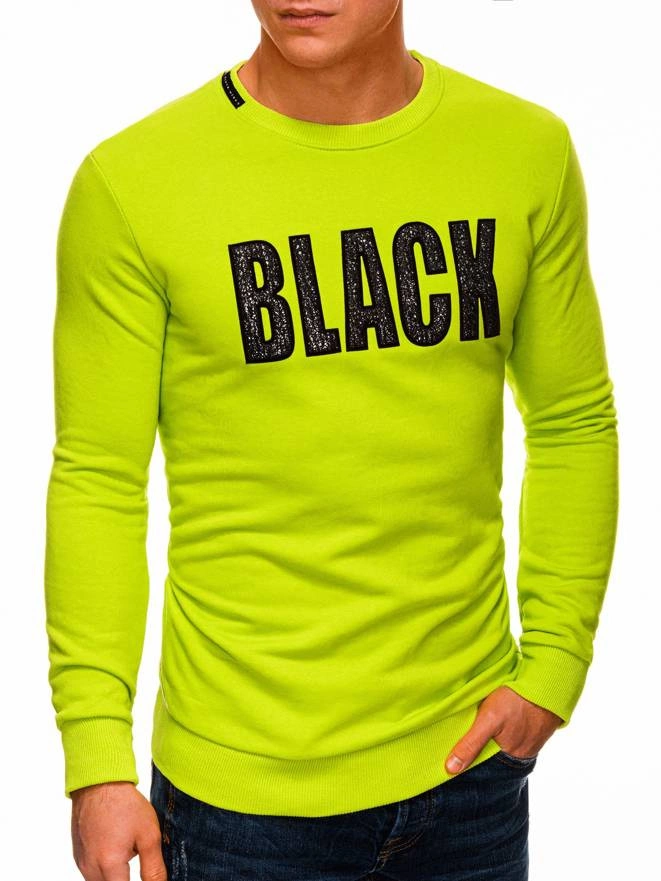 Bluza męska bez kaptura B1316 - limonkowa