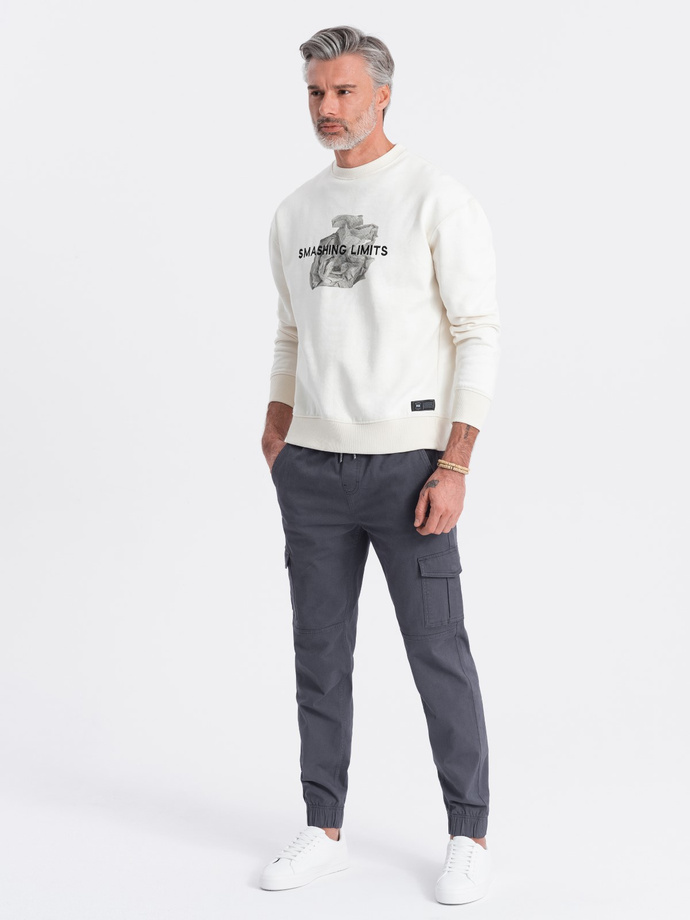 Men's JOGGERS pants with zippered cargo pockets - graphite V3 OM-PAJO-0123