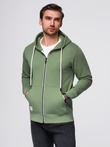 BASIC men's unbuttoned hooded sweatshirt - green V3 OM-SSBZ-0178