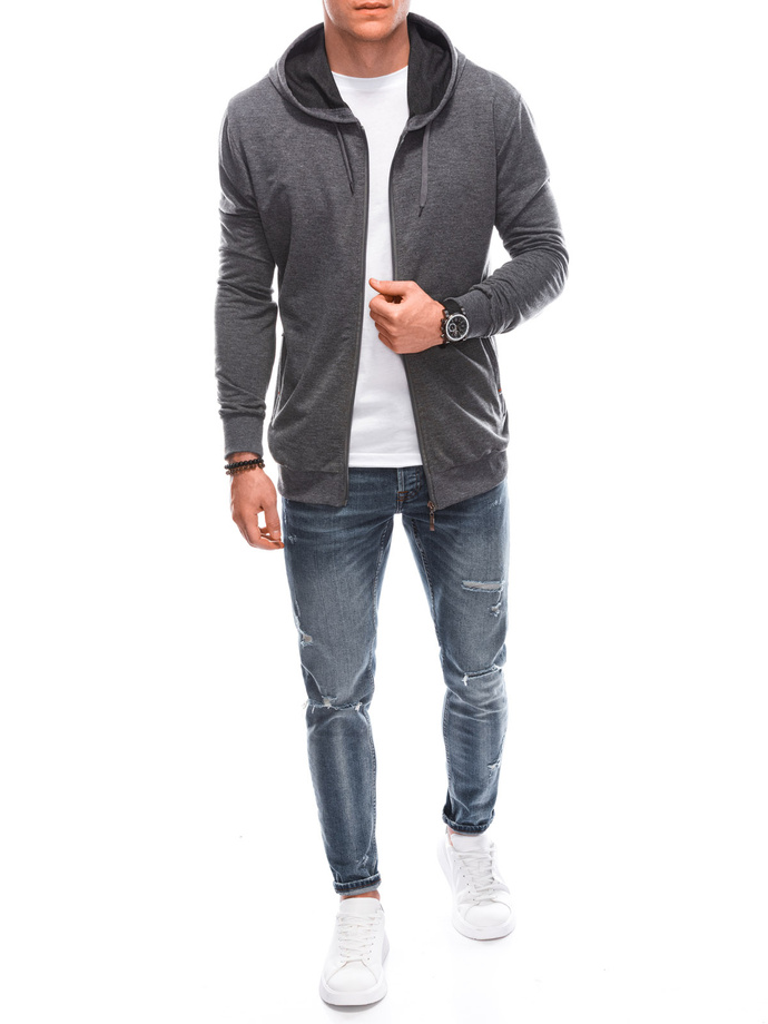 Bluza męska z kapturem B1560 - szary