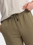 Men's BASIC cotton jogger sweatpants - olive V2 OM-PABS-0174