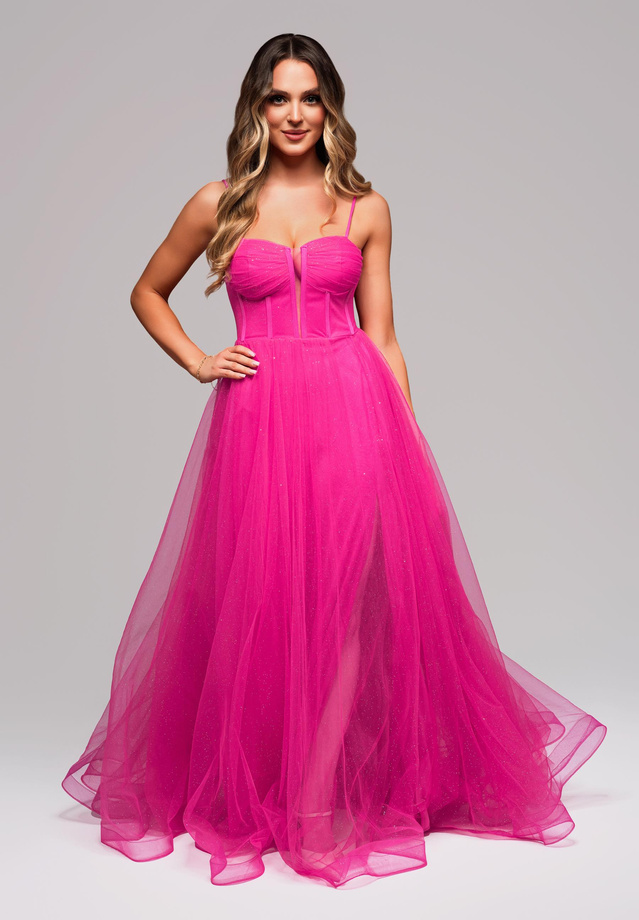 Evening dress LA-OM-DLR120 - fuchsia