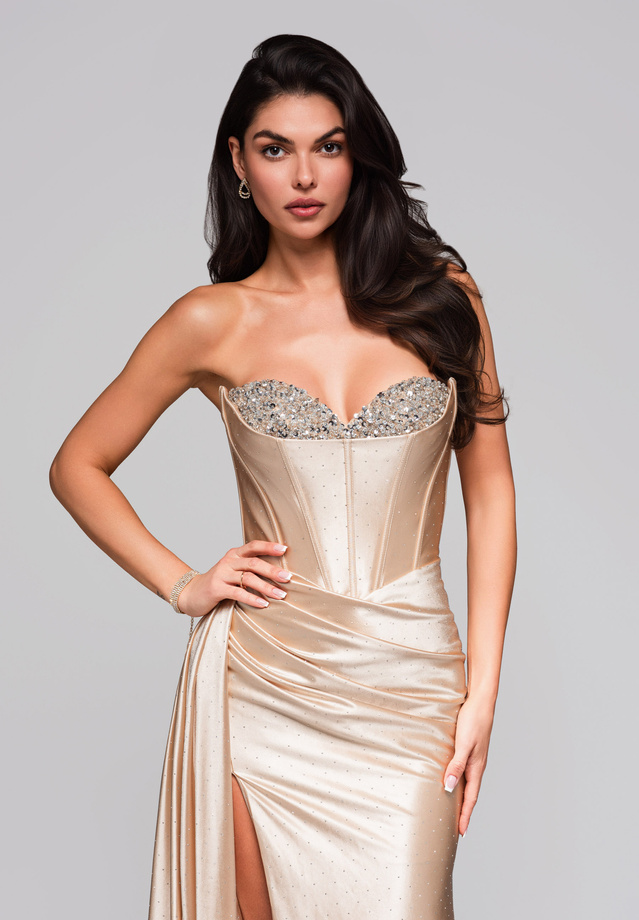 Evening dress LA-OM-DLR258 - gold